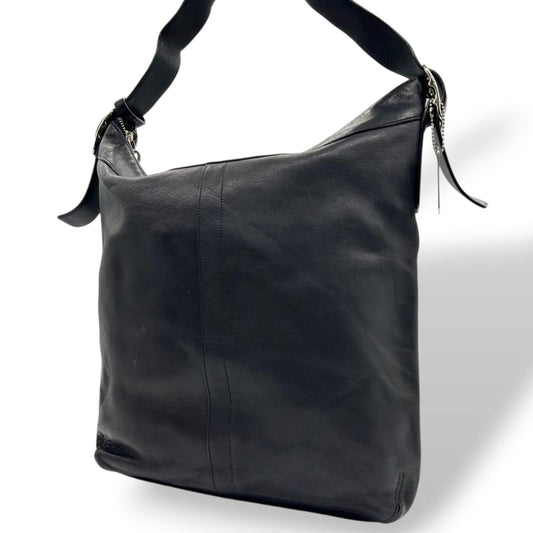 コーチ COACH 9177 レザー ショルダーバッグ クロスボディ 斜め掛け メッセンジャーバッグ 本革 ブラック 黒 A4収納可 大容量 通勤 通学 メンズ レディース ユニセックス ヴィンテージスタイル シンプル カジュアル 無地 ファスナー開閉 E6