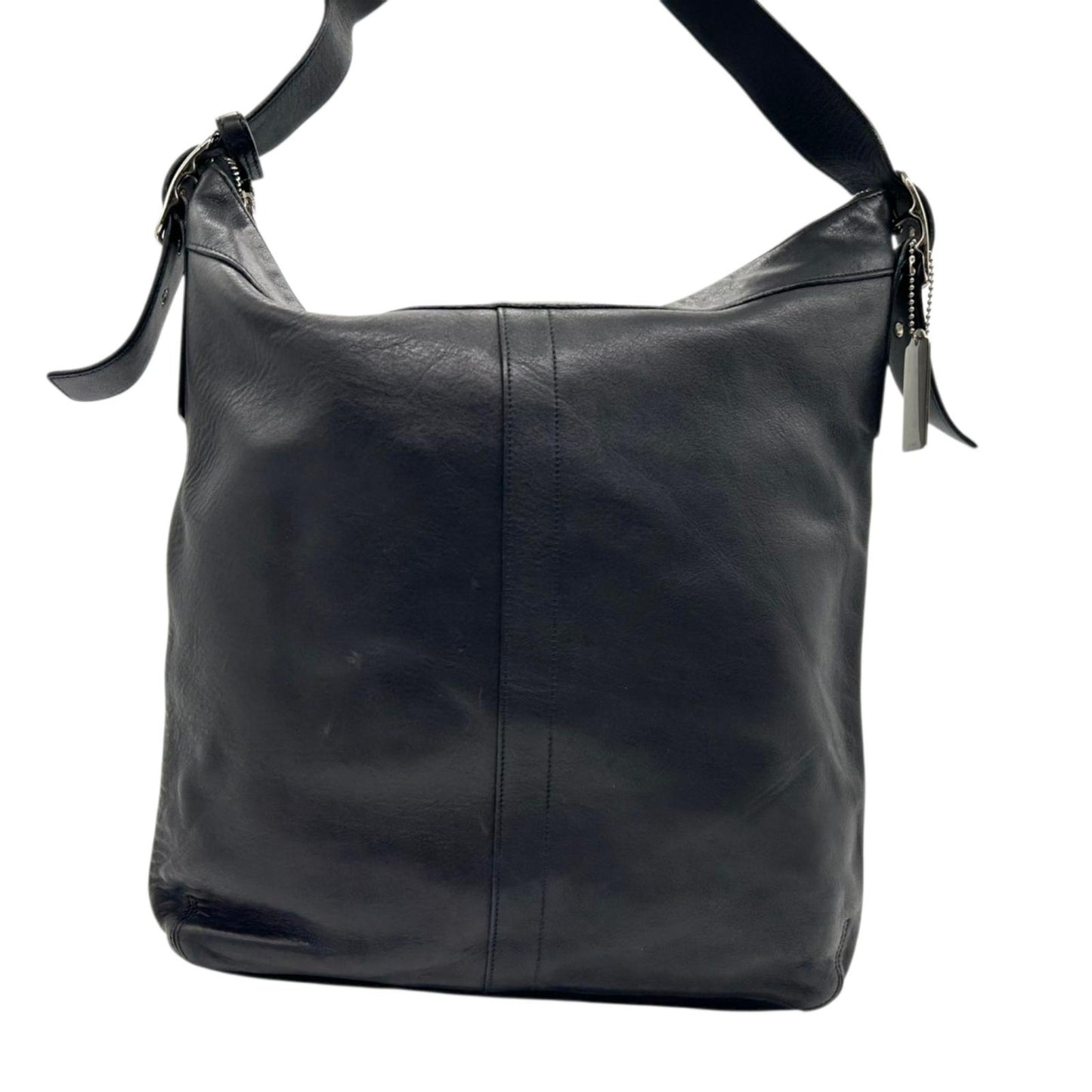 コーチ COACH 9177 レザー ショルダーバッグ クロスボディ 斜め掛け メッセンジャーバッグ 本革 ブラック 黒 A4収納可 大容量 通勤 通学 メンズ レディース ユニセックス ヴィンテージスタイル シンプル カジュアル 無地 ファスナー開閉 E6