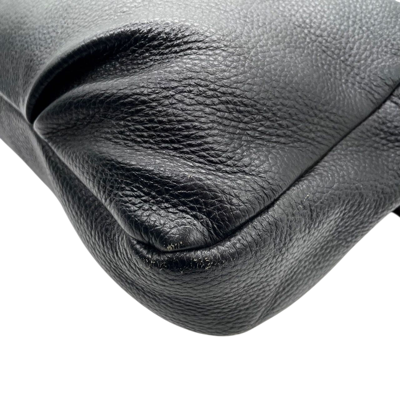 TORY BURCH トリーバーチ ショルダーバッグ ハンドバッグ 2WAY チェーンショルダー タッセル フリンジ デカロゴ レザー 本革 シボ革 ブラック 黒 ゴールド金具 レディース エレガント クラシック 大容量 クリーニング済み s39