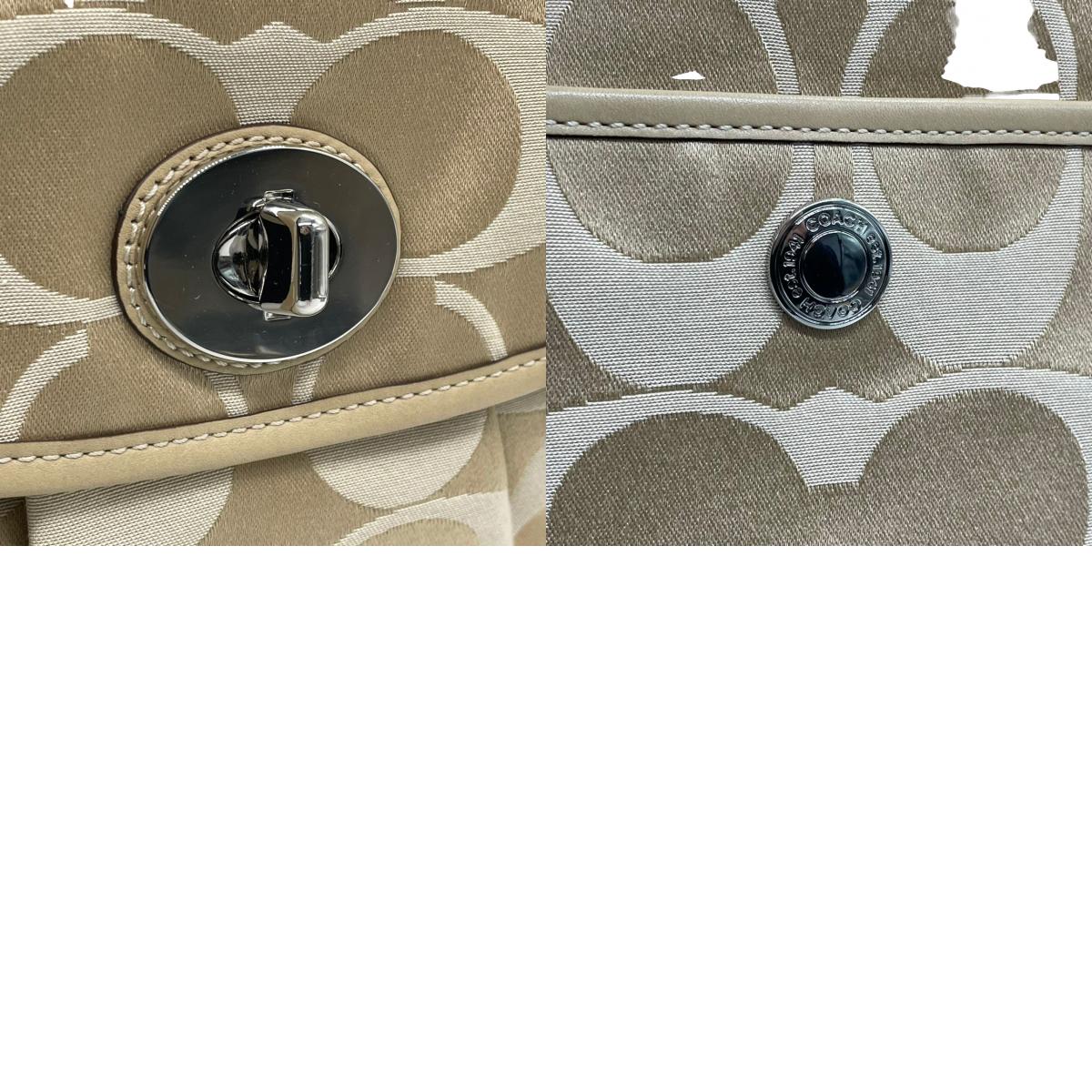 【美品】コーチ COACH ギャラリー トートバッグ ショルダーバッグ シグネチャー 2WAY ワンショルダー 斜め掛け可 自立可 キャンバス レザー ベージュ A4収納可 大容量 レディース エレガント 13140 s85