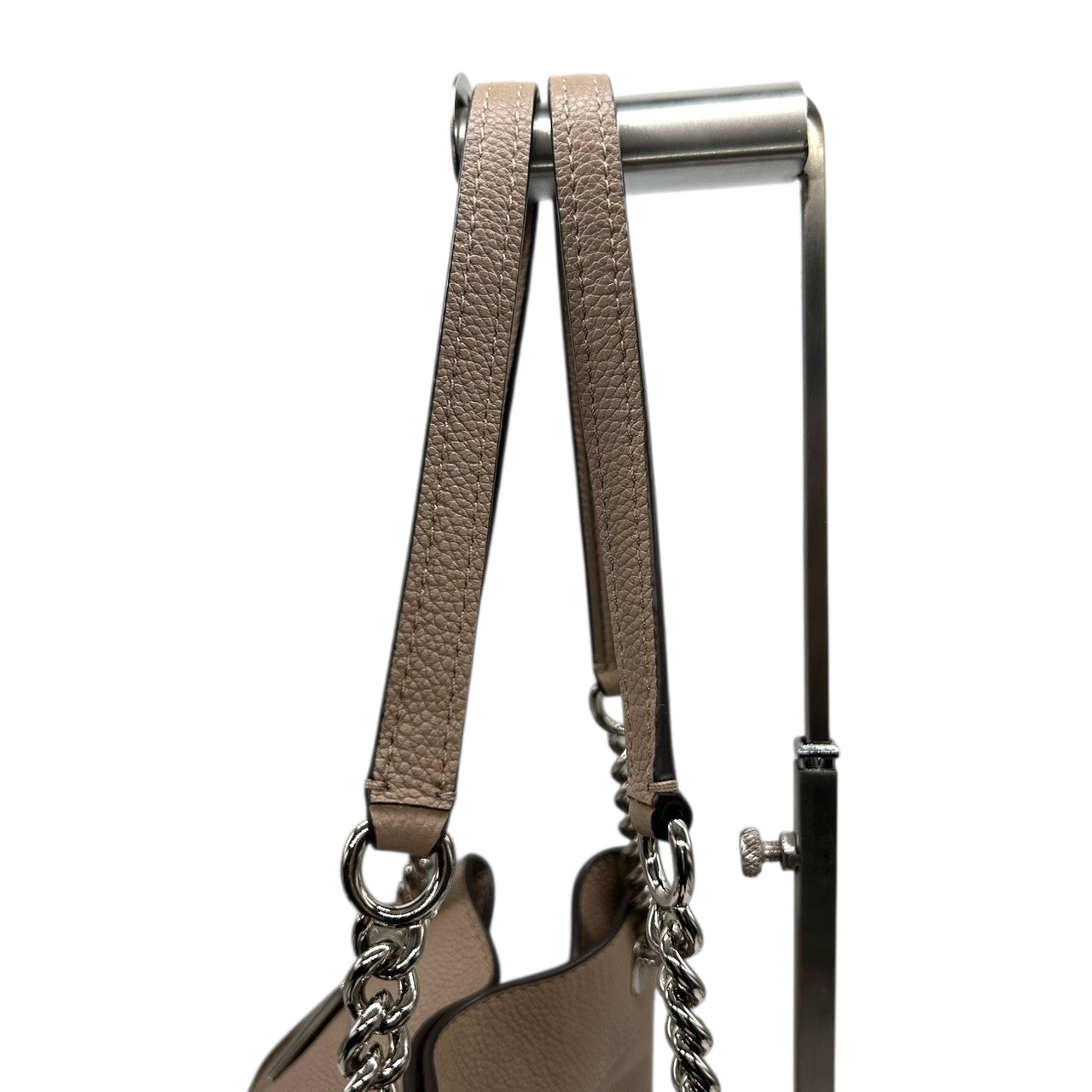 美品 コーチ COACH イーディー 36855 トートバッグ ショルダーバッグ チェーン ターンロック レザー 本革 ベージュ グレージュ レディース 肩掛け ワンショルダー A4収納可 通勤 通学 鞄 カバン s78