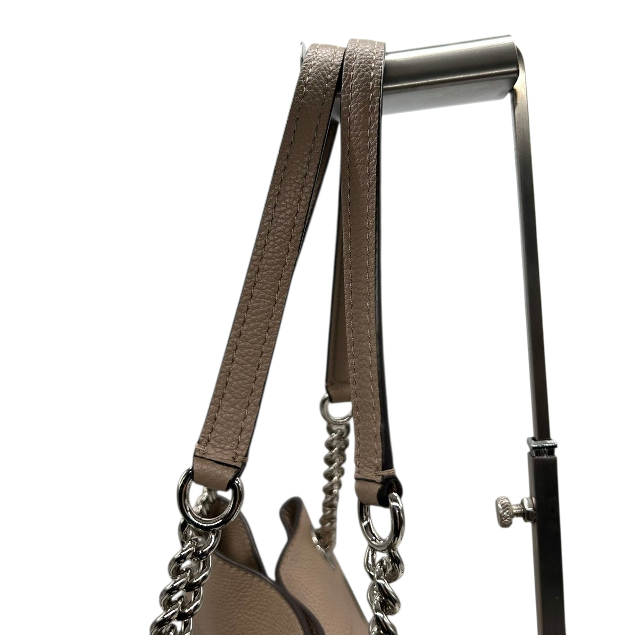 美品 コーチ COACH イーディー 36855 トートバッグ ショルダーバッグ チェーン ターンロック レザー 本革 ベージュ グレージュ レディース 肩掛け ワンショルダー A4収納可 通勤 通学 鞄 カバン s78