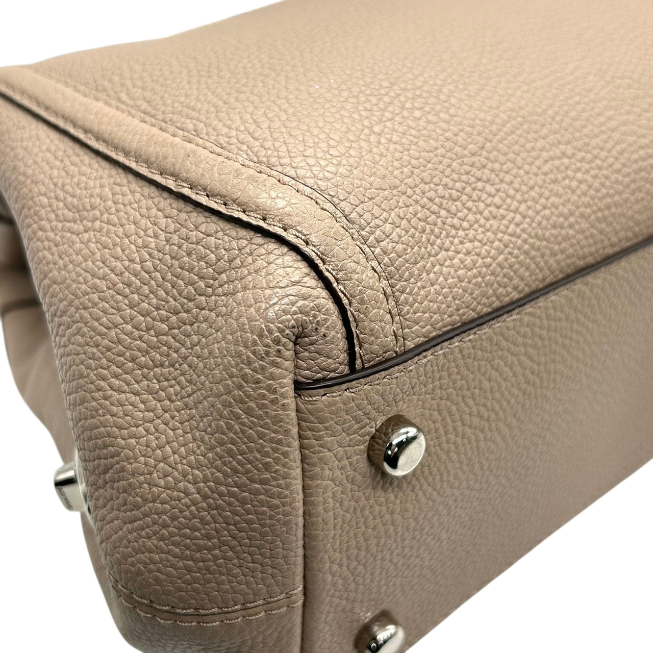 美品 コーチ COACH イーディー 36855 トートバッグ ショルダーバッグ チェーン ターンロック レザー 本革 ベージュ グレージュ レディース 肩掛け ワンショルダー A4収納可 通勤 通学 鞄 カバン s78