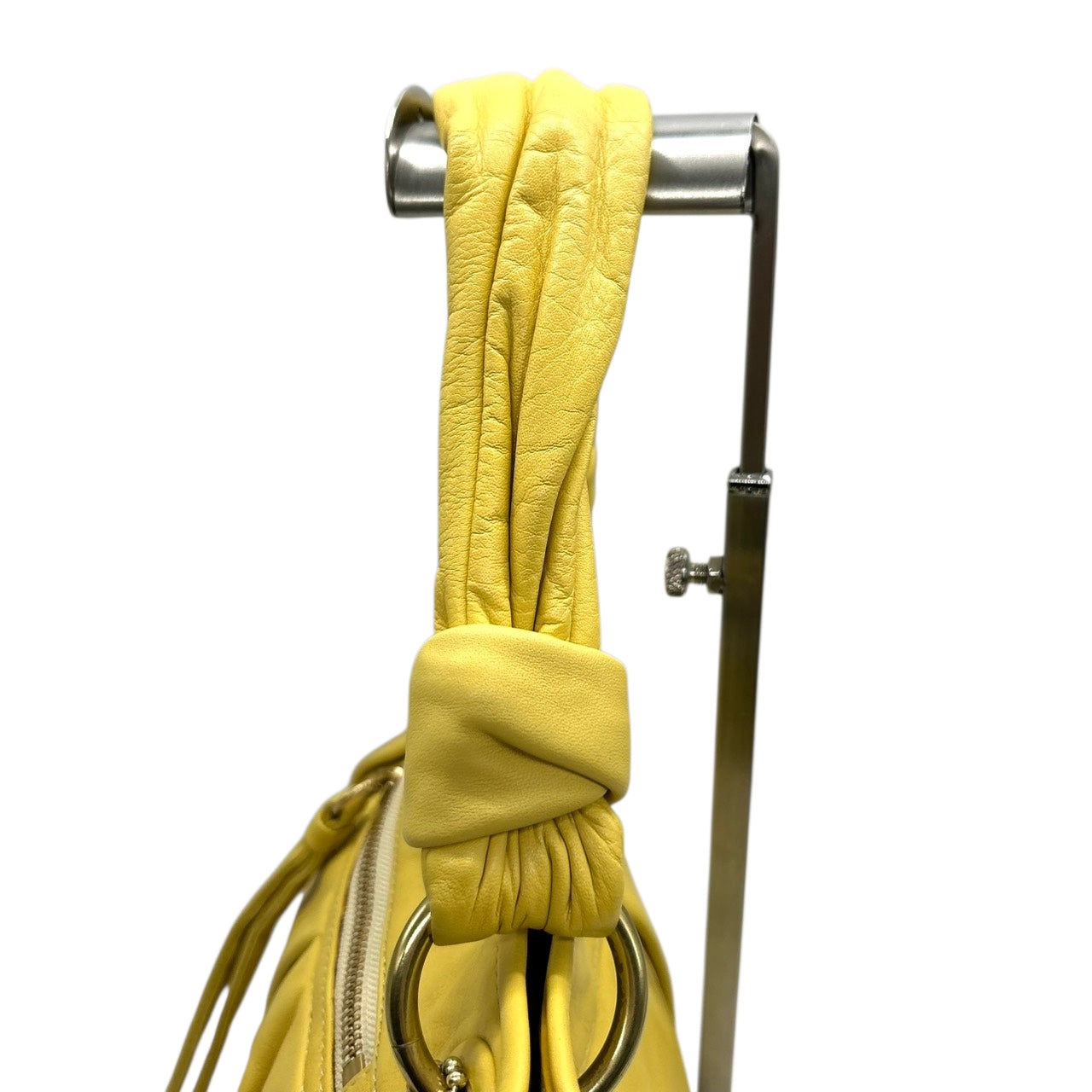 美品 コーチ COACH パーカー F13416 2WAY ショルダーバッグ ハンドバッグ 斜め掛け可 レザー 本革 イエロー 黄色 マスタード コンバーチブル ギャザー タッセル チャーム レディース 肩掛け 軽量 鞄 カバン s78