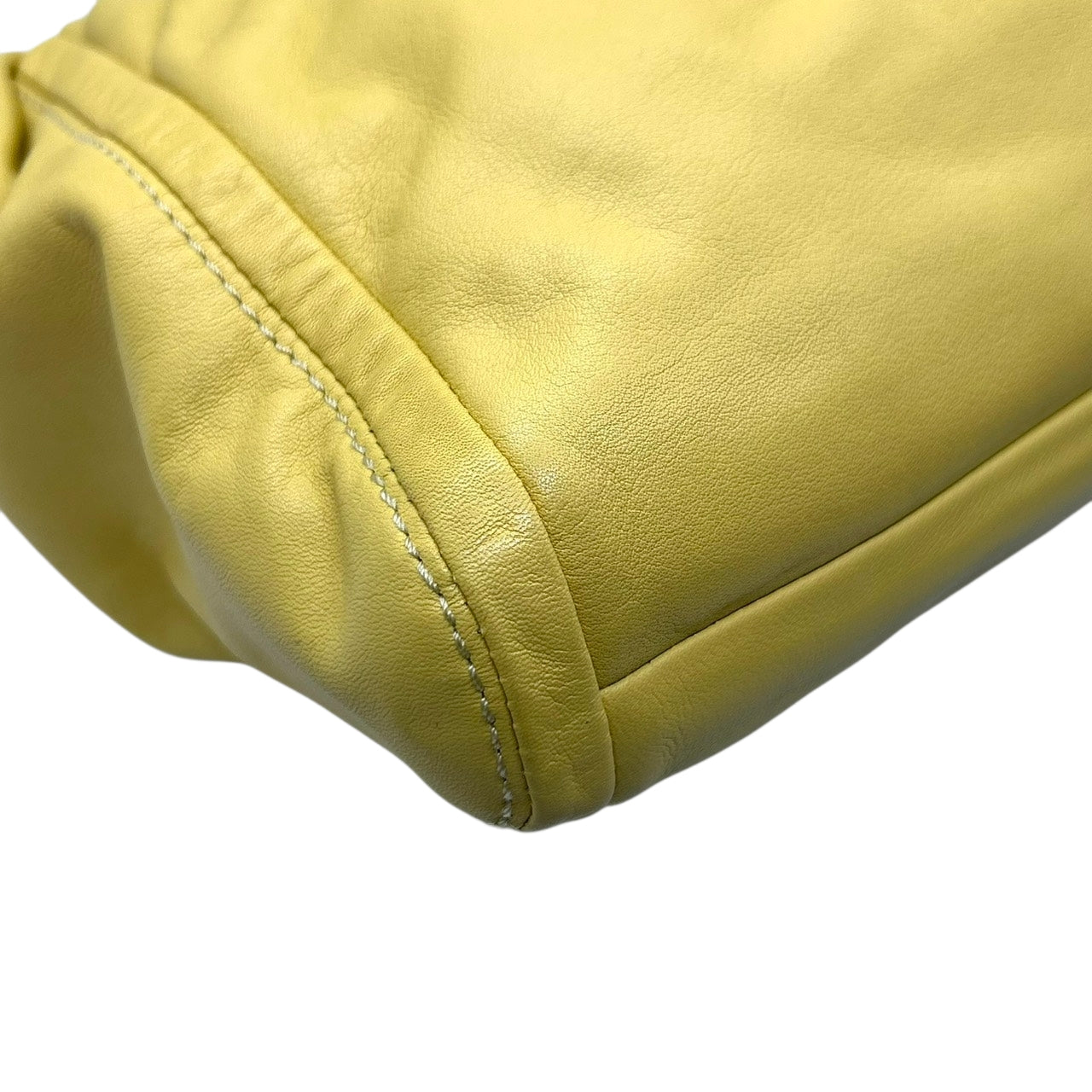 美品 コーチ COACH パーカー F13416 2WAY ショルダーバッグ ハンドバッグ 斜め掛け可 レザー 本革 イエロー 黄色 マスタード コンバーチブル ギャザー タッセル チャーム レディース 肩掛け 軽量 鞄 カバン s78