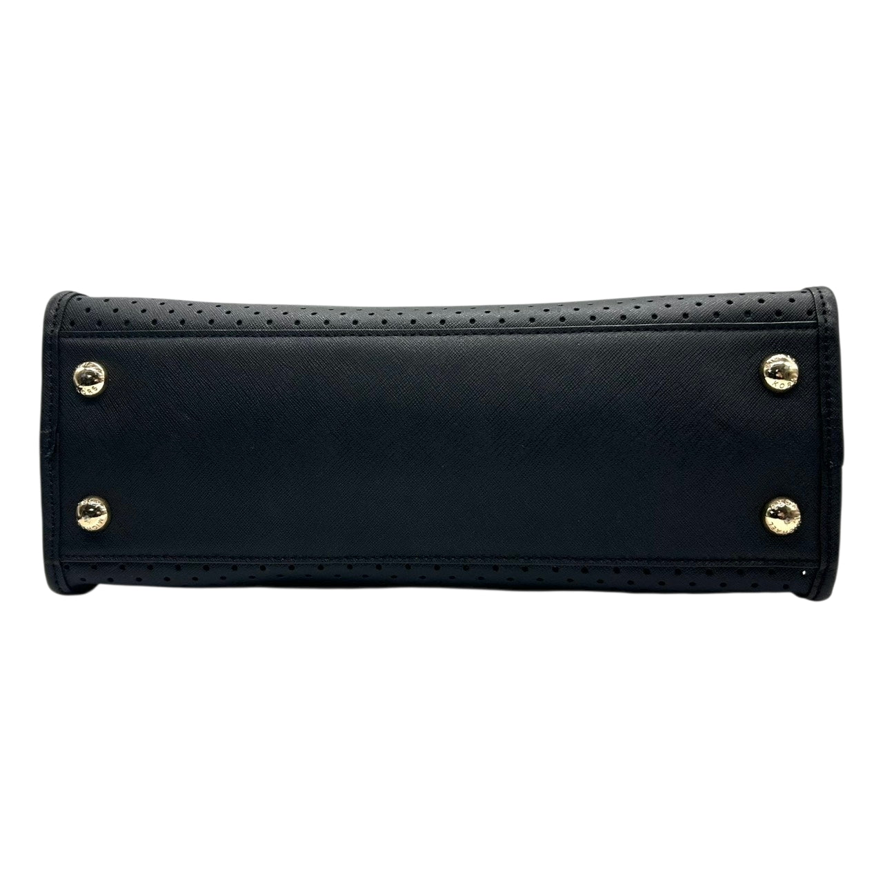 美品 マイケルコース MICHAEL KORS ハミルトン Hamilton トートバッグ ハンドバッグ チェーンショルダー パンチング 黒 ブラック ゴールド金具 パドロック ポーチ付 自立可 肩掛け ワンショルダー サッチェル レディース s93