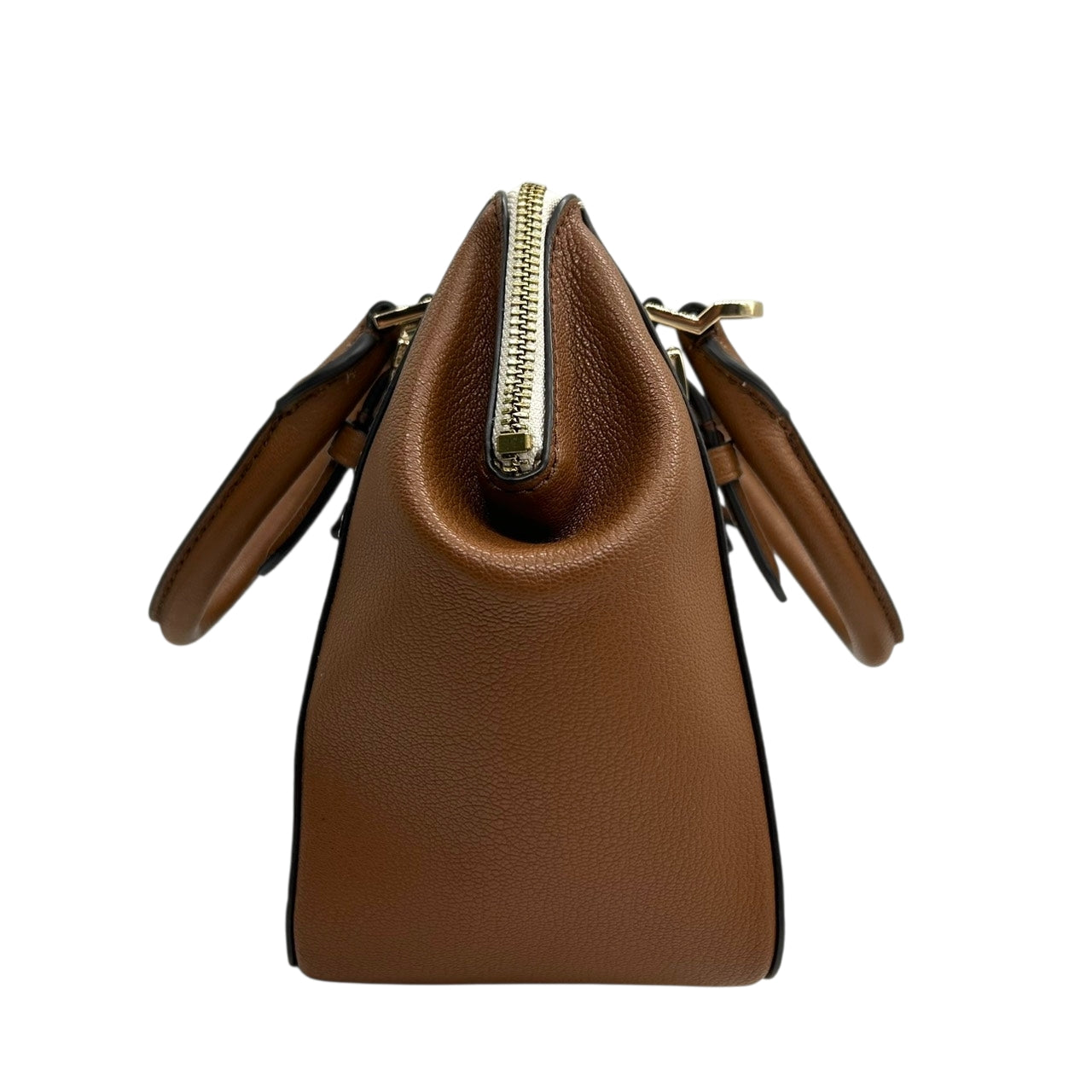 【美品】 マイケルコース MICHAEL KORS 2WAY ハンドバッグ ショルダーバッグ 斜め掛け可 自立可 PVC レザー シグネチャー モノグラム MKロゴ チャーム付 レディース ブラウン ホワイト エレガント s94