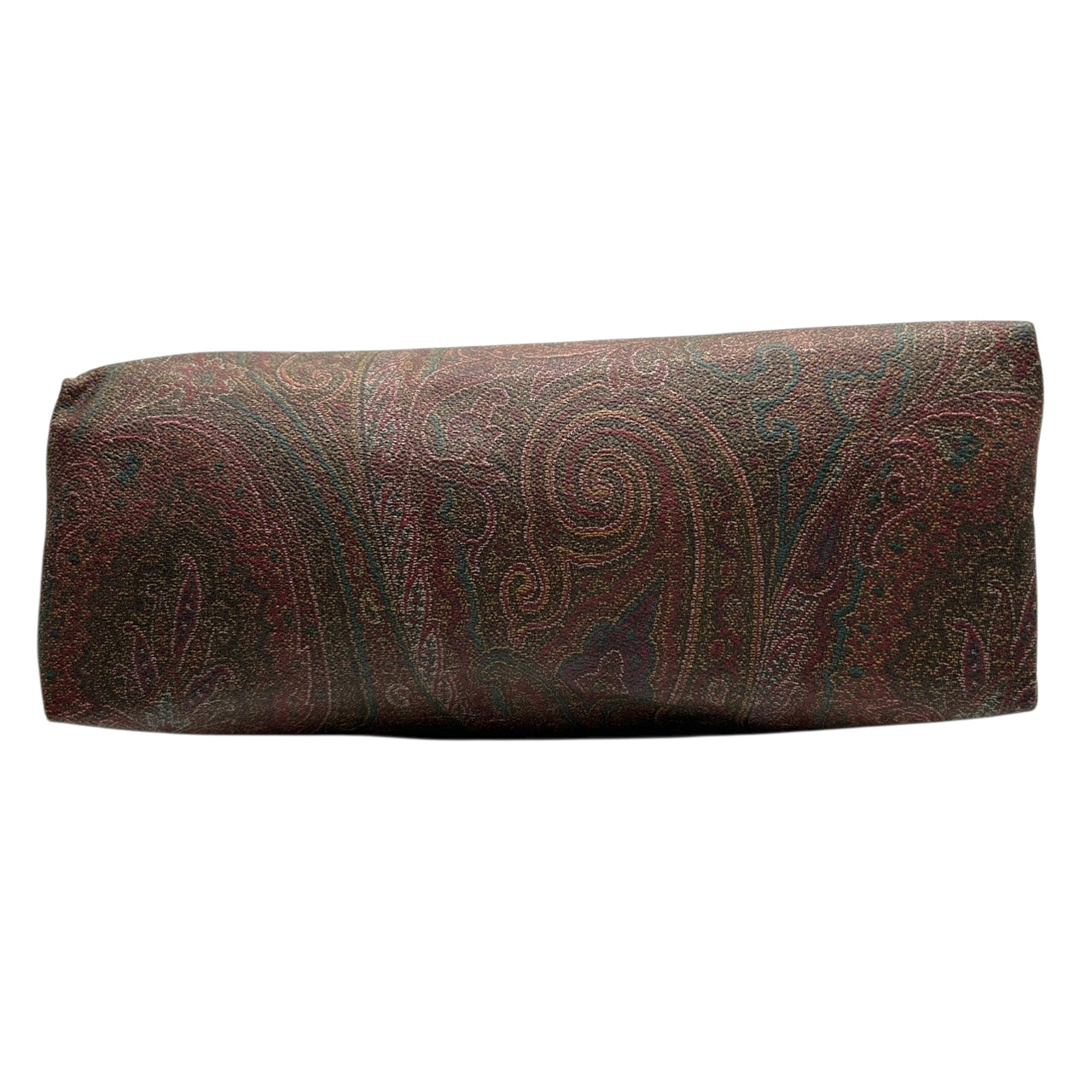 【美品】エトロ ETRO トートバッグ ハンドバッグ ペイズリー 総柄 PVC レザー 本革 ブラウン マルチカラー ゴールド金具 ペガサスチャーム ロゴ イタリア製 レディース 女性用 ビンテージ クラシック エレガント 上品 軽量 マチあり s94