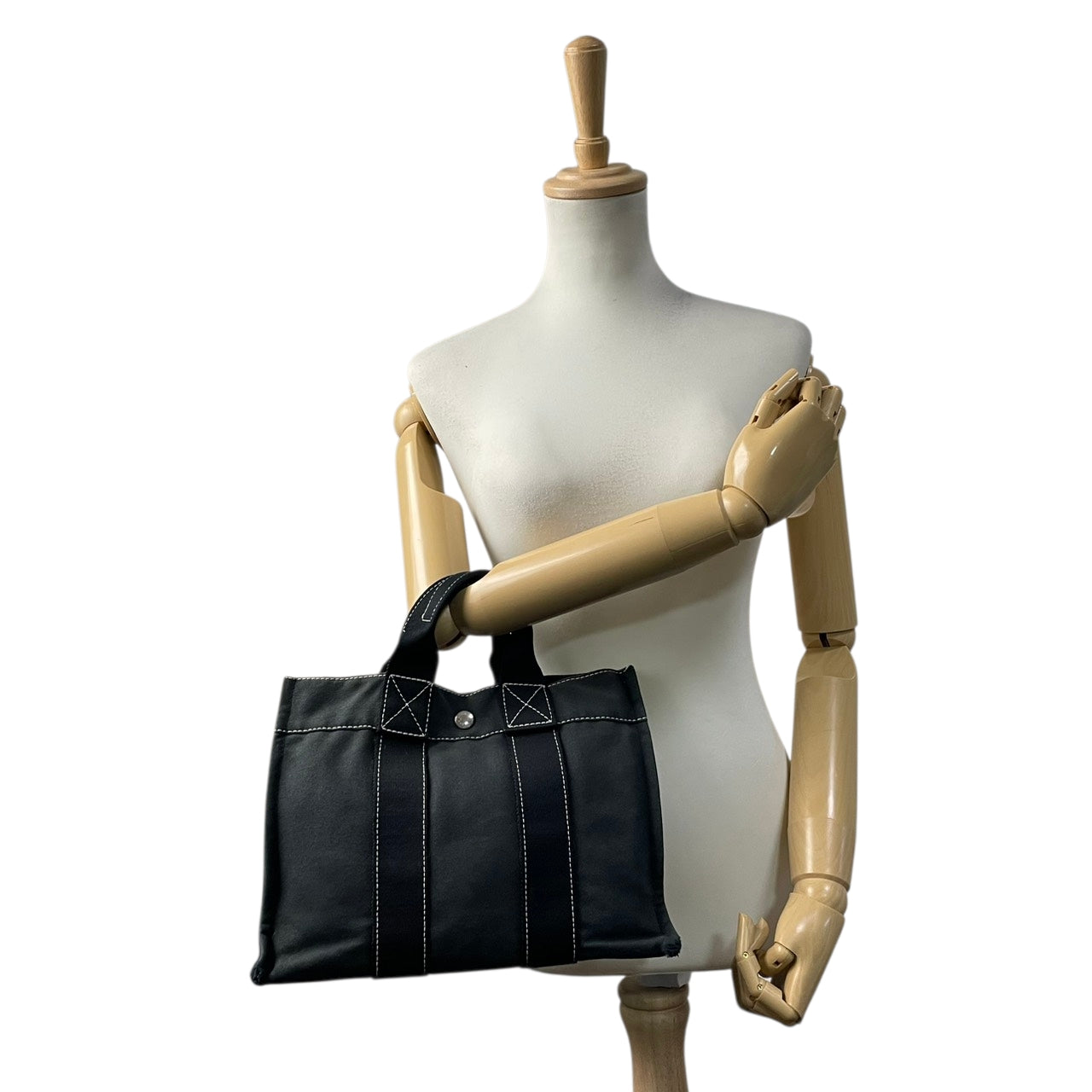 エルメス トートバッグ フールトゥPM キャンバス ネイビー ブラック シルバー金具 ハンドバッグ ミニバッグ ヴィンテージ ビンテージ クラシック カジュアル シンプル 頑丈 メンズ レディース ユニセックス 普段使い お出かけ 上品 人気 定番 S69