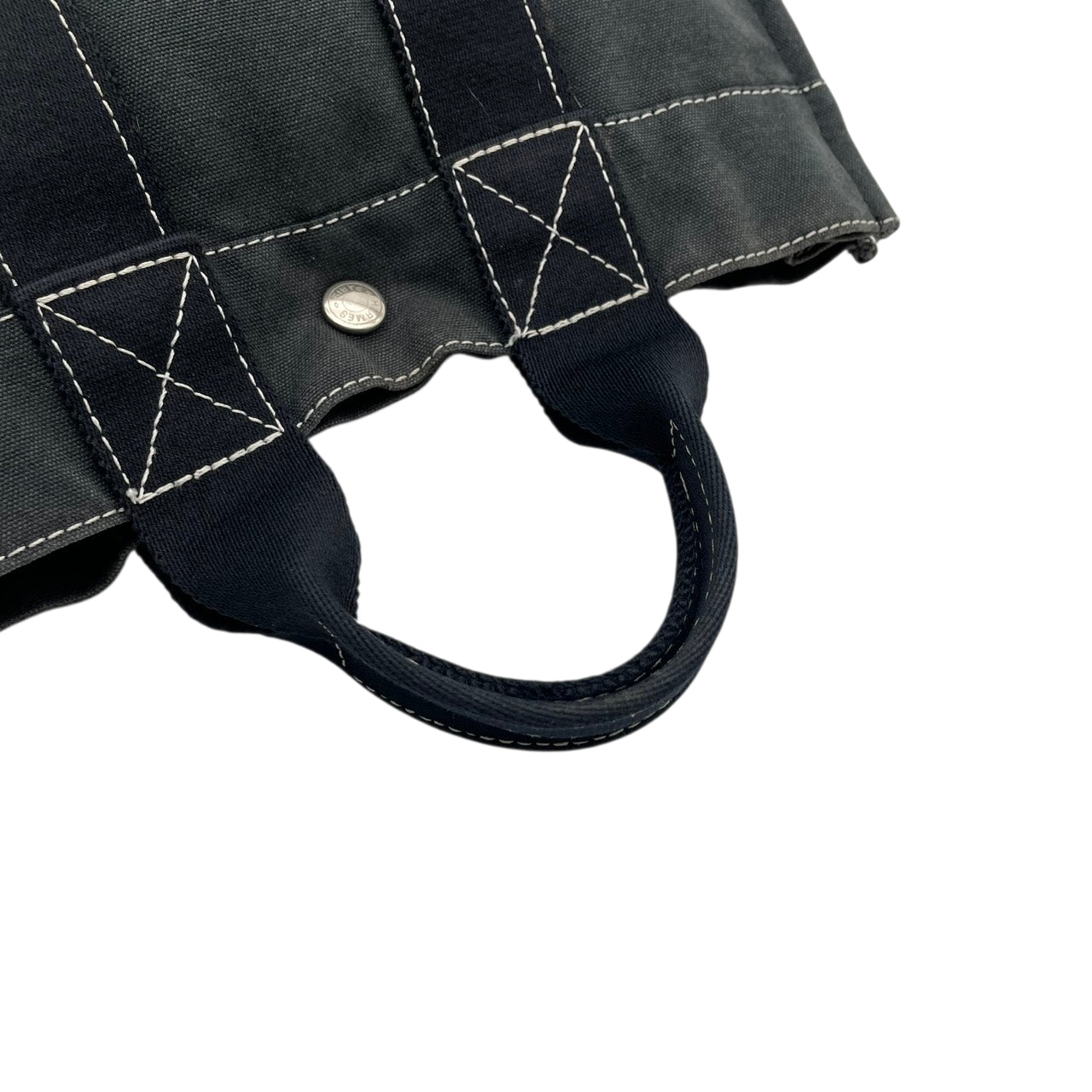 エルメス トートバッグ フールトゥPM キャンバス ネイビー ブラック シルバー金具 ハンドバッグ ミニバッグ ヴィンテージ ビンテージ クラシック カジュアル シンプル 頑丈 メンズ レディース ユニセックス 普段使い お出かけ 上品 人気 定番 S69