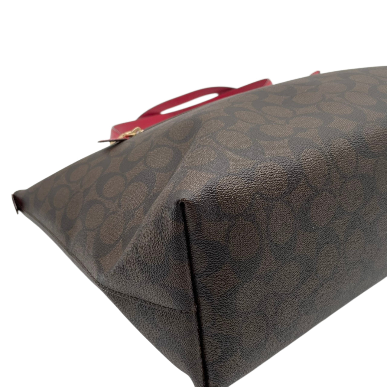 美品 コーチ COACH シグネチャー ギャラリートート トートバッグ PVC レザー ブラウン ワインレッド 79609 シルバー金具 A4サイズ収納可能 肩掛け ワンショルダー 大容量 エレガント ヴィンテージ クラシック ビジネス 通勤 通学 S69