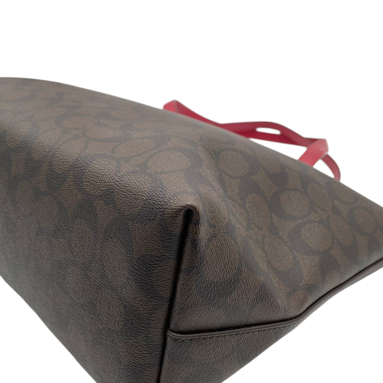 美品 コーチ COACH シグネチャー ギャラリートート トートバッグ PVC レザー ブラウン ワインレッド 79609 シルバー金具 A4サイズ収納可能 肩掛け ワンショルダー 大容量 エレガント ヴィンテージ クラシック ビジネス 通勤 通学 S69