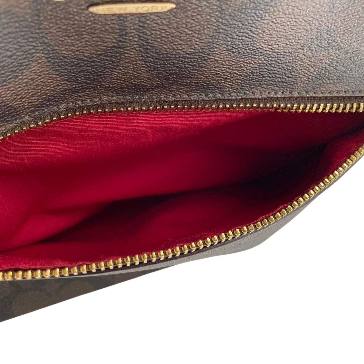 美品 コーチ COACH シグネチャー ギャラリートート トートバッグ PVC レザー ブラウン ワインレッド 79609 シルバー金具 A4サイズ収納可能 肩掛け ワンショルダー 大容量 エレガント ヴィンテージ クラシック ビジネス 通勤 通学 S69