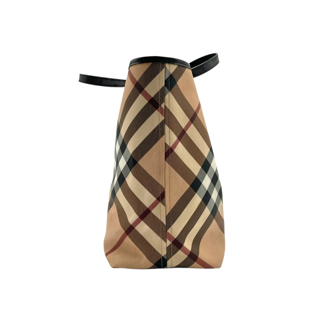 バーバリー BURBERRY トートバッグ ハンドバッグ ノバチェック シャドーホース PVC レザー ベージュ 大容量 A4収納可 肩掛け ワンショルダー ヴィンテージ ビンテージ クラシック エレガント 自立可 英国 伝統 希少 レディース メンズ S69