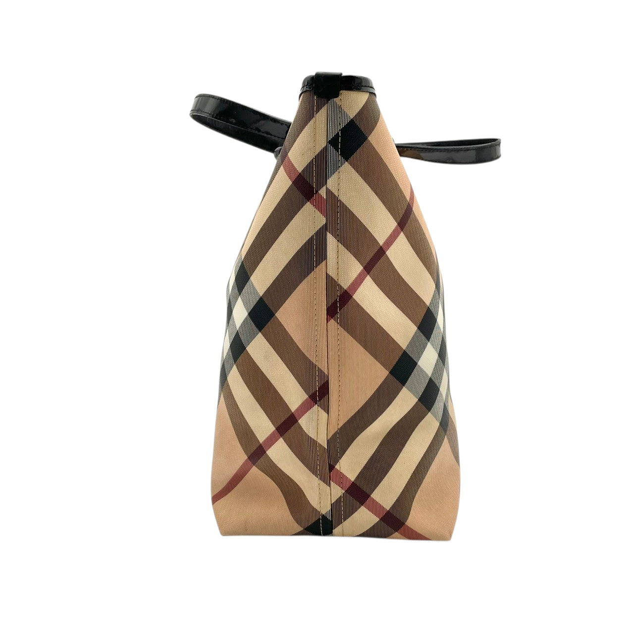 バーバリー BURBERRY トートバッグ ハンドバッグ ノバチェック シャドーホース PVC レザー ベージュ 大容量 A4収納可 肩掛け ワンショルダー ヴィンテージ ビンテージ クラシック エレガント 自立可 英国 伝統 希少 レディース メンズ S69