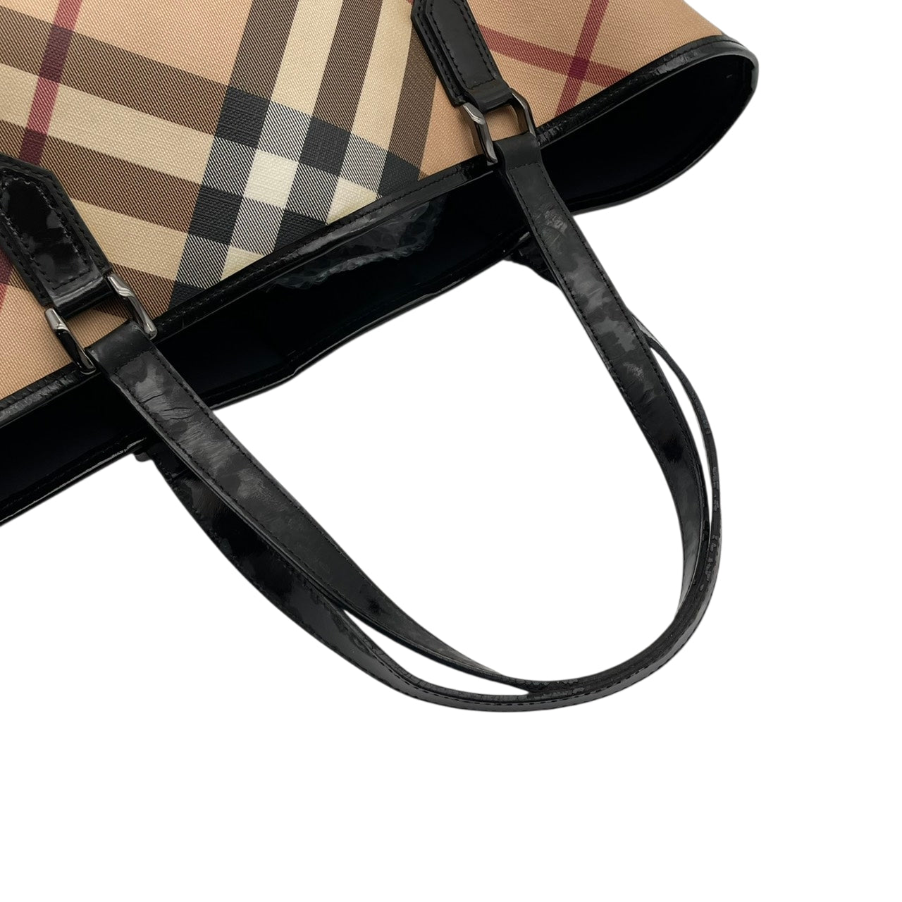 バーバリー BURBERRY トートバッグ ハンドバッグ ノバチェック シャドーホース PVC レザー ベージュ 大容量 A4収納可 肩掛け ワンショルダー ヴィンテージ ビンテージ クラシック エレガント 自立可 英国 伝統 希少 レディース メンズ S69