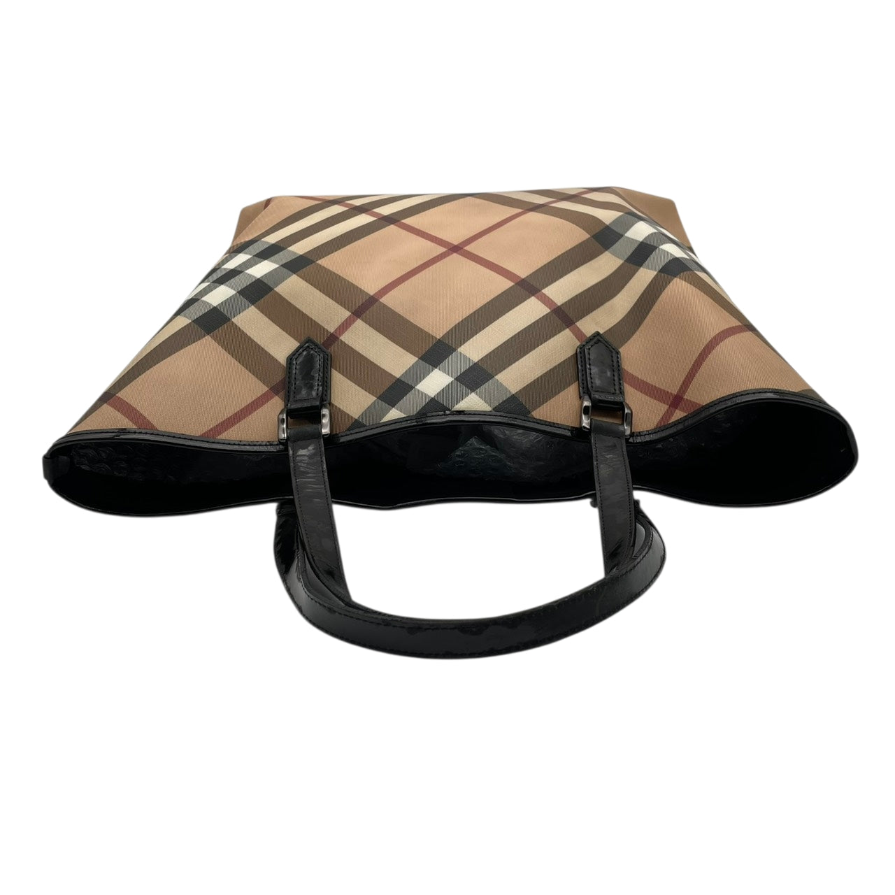 バーバリー BURBERRY トートバッグ ハンドバッグ ノバチェック シャドーホース PVC レザー ベージュ 大容量 A4収納可 肩掛け ワンショルダー ヴィンテージ ビンテージ クラシック エレガント 自立可 英国 伝統 希少 レディース メンズ S69