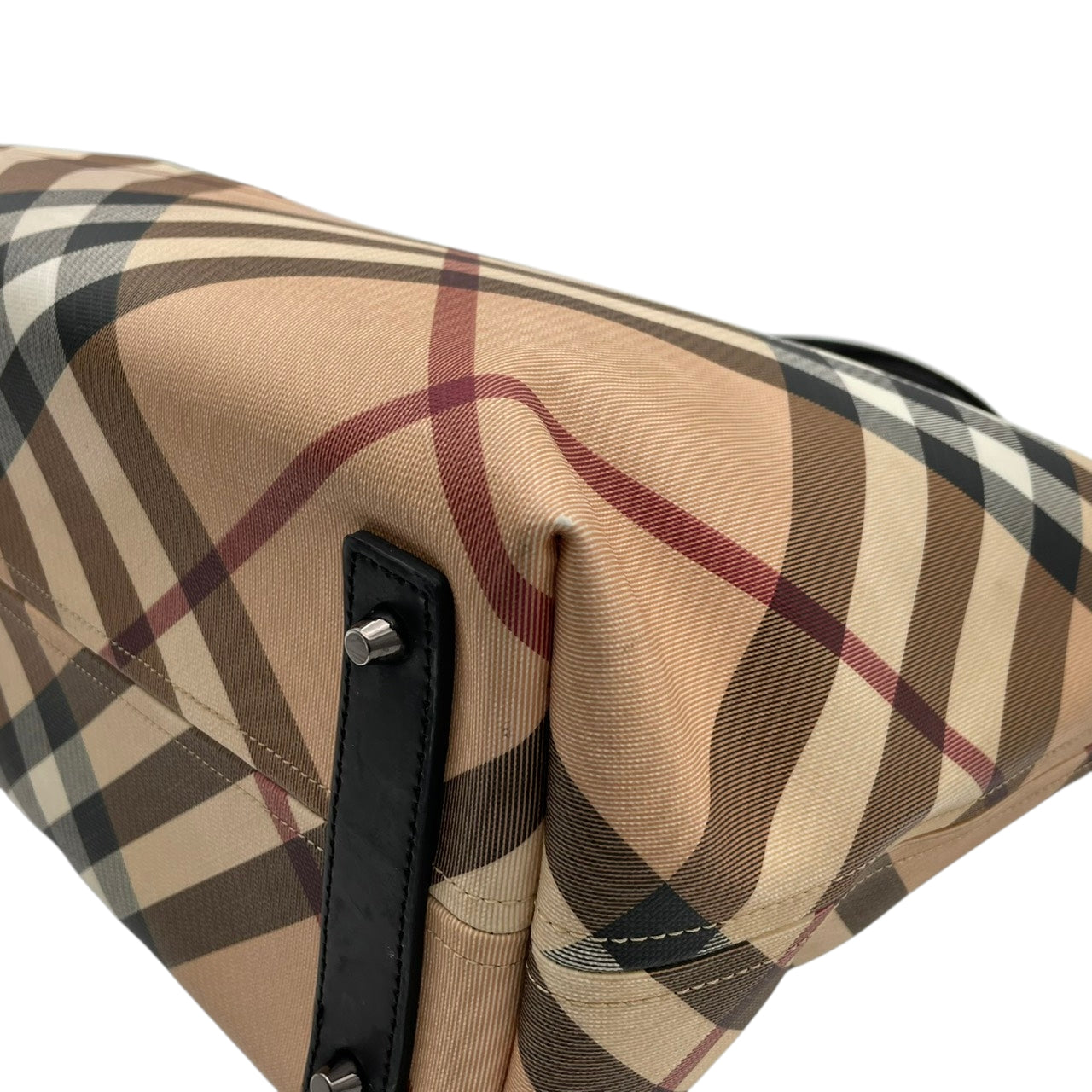 バーバリー BURBERRY トートバッグ ハンドバッグ ノバチェック シャドーホース PVC レザー ベージュ 大容量 A4収納可 肩掛け ワンショルダー ヴィンテージ ビンテージ クラシック エレガント 自立可 英国 伝統 希少 レディース メンズ S69