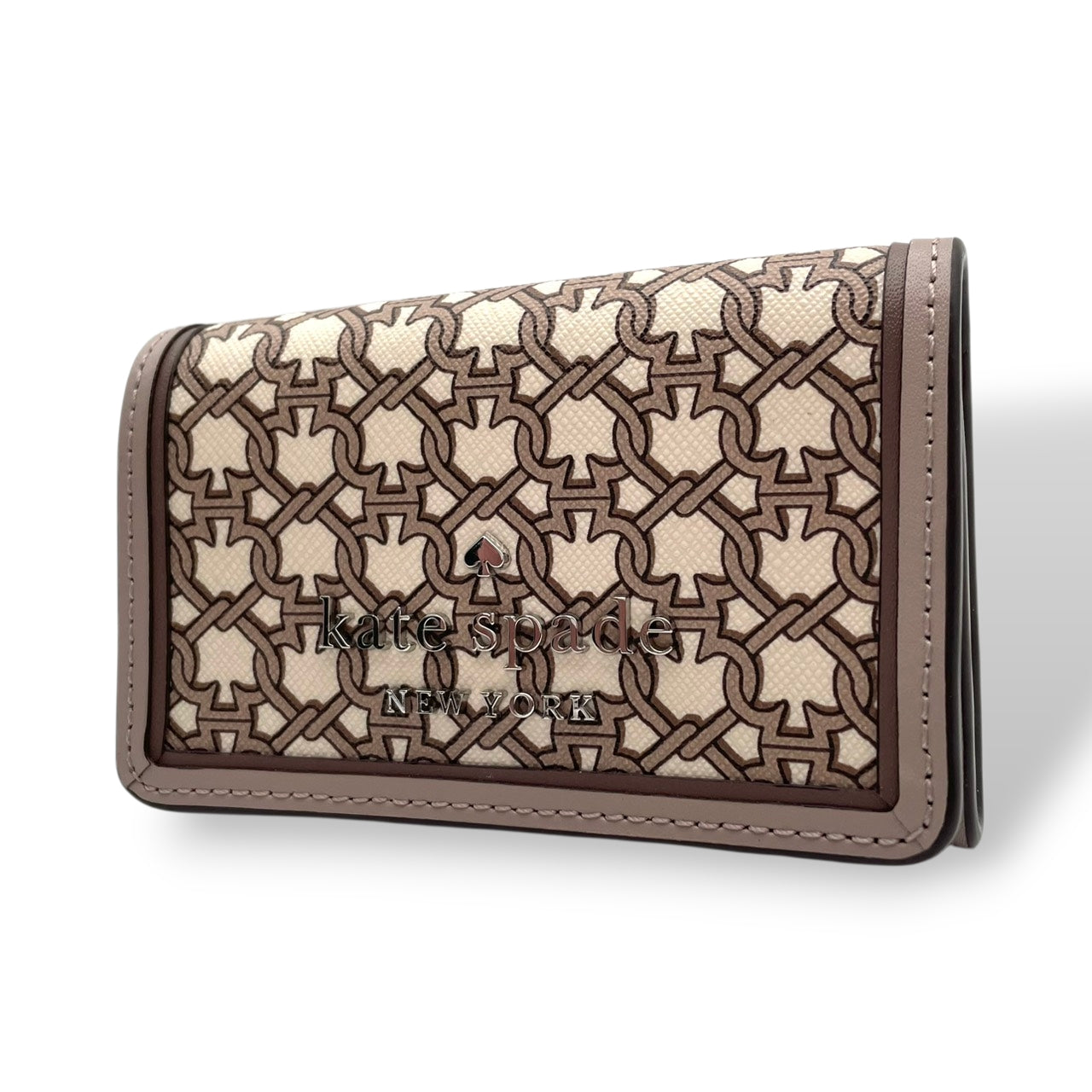 【美品】ケイトスペード kate spade キーケース 6連 スペードフラワー モノグラム PVC レザー グレージュ ベージュ ロゴ シルバー金具 エレガント クラシック 上品 レディース ビジネス 通勤 通学 ギフト プレゼント 小物 雑貨 M2