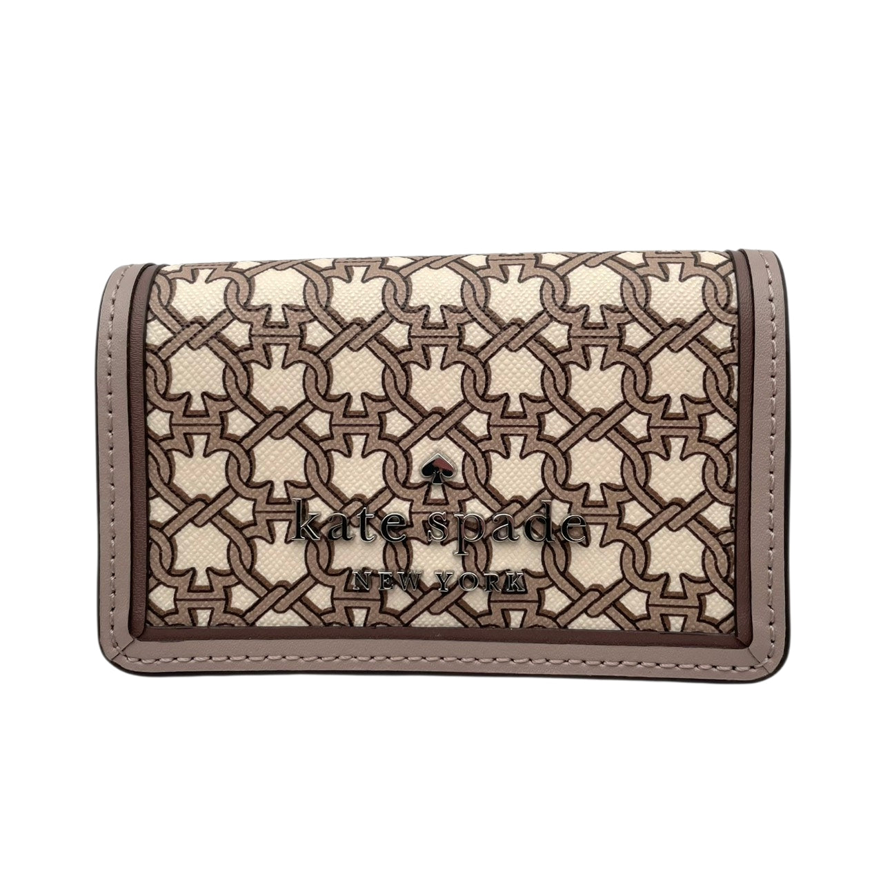 【美品】ケイトスペード kate spade キーケース 6連 スペードフラワー モノグラム PVC レザー グレージュ ベージュ ロゴ シルバー金具 エレガント クラシック 上品 レディース ビジネス 通勤 通学 ギフト プレゼント 小物 雑貨 M2
