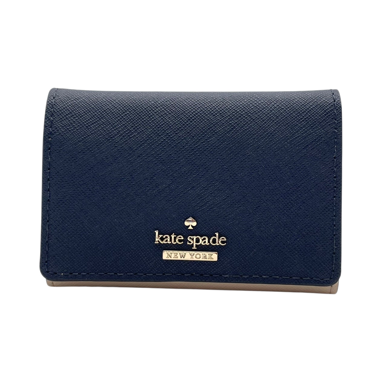 【美品】ケイトスペード kate spade キーケース 6連 サフィアーノレザー バイカラー ネイビー アイボリー 紺 白 ロゴ ゴールド金具 エレガント クラシック 上品 レディース ビジネス 通勤 通学 ギフト プレゼント 小物 雑貨 M2