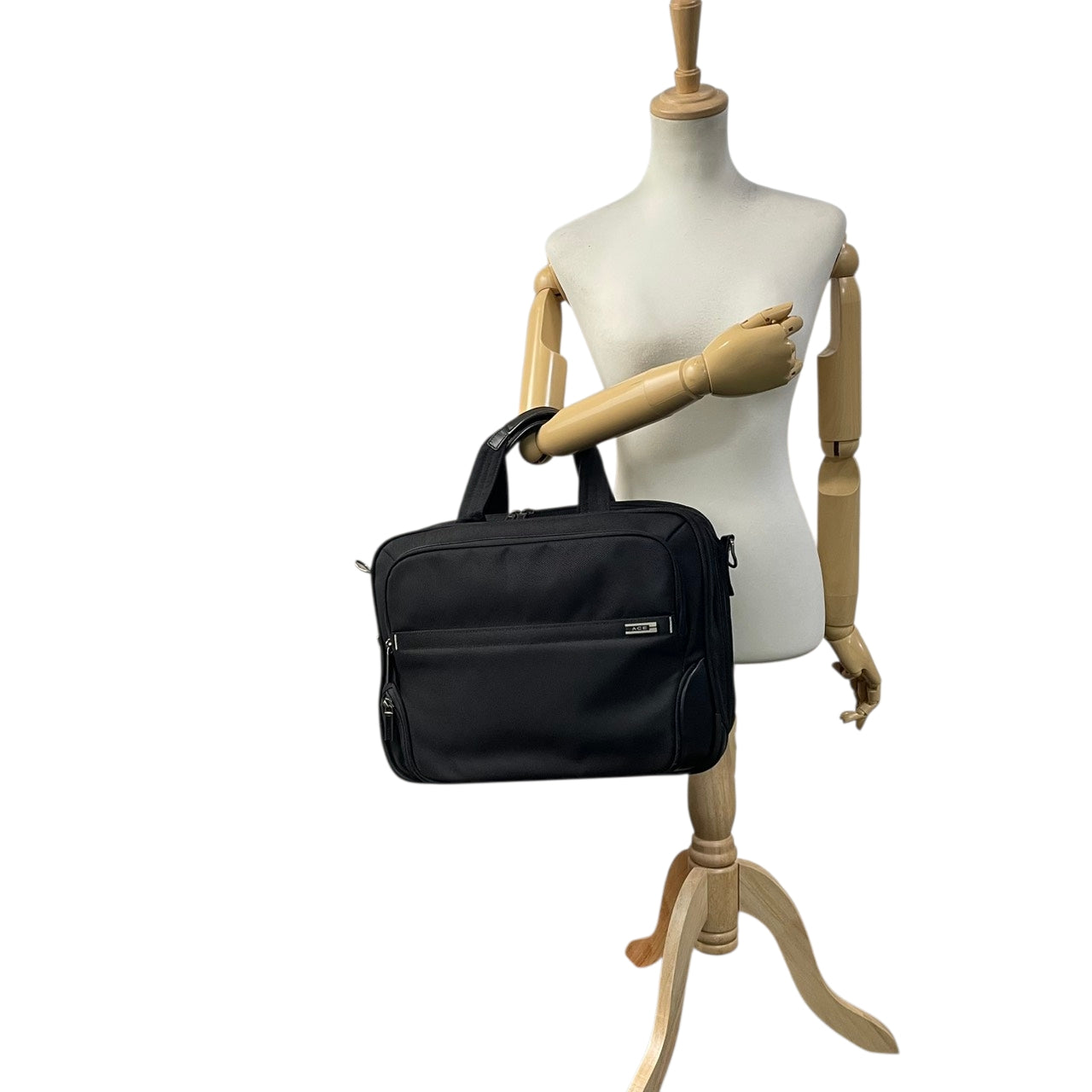 美品 エース ACE ビジネスバッグ ブリーフケース ナイロン 黒 ブラック 2WAY ショルダーバッグ ハンドバッグ 大容量 A4収納 PC収納 通勤 出張 メンズ 多機能 高機能 軽量 スタイリッシュ エレガント ビジネス S64