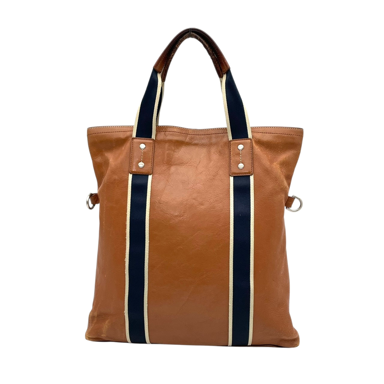 コーチ COACH ヘリテージ ウェブ 牛革 本革 レザー フォルドオーバー トートバッグ ブラウン ショルダーバッグ 2WAY メンズ F70558 大容量 通勤通学 ビジネス A4収納 シルバー金具 正規品 中古 U3