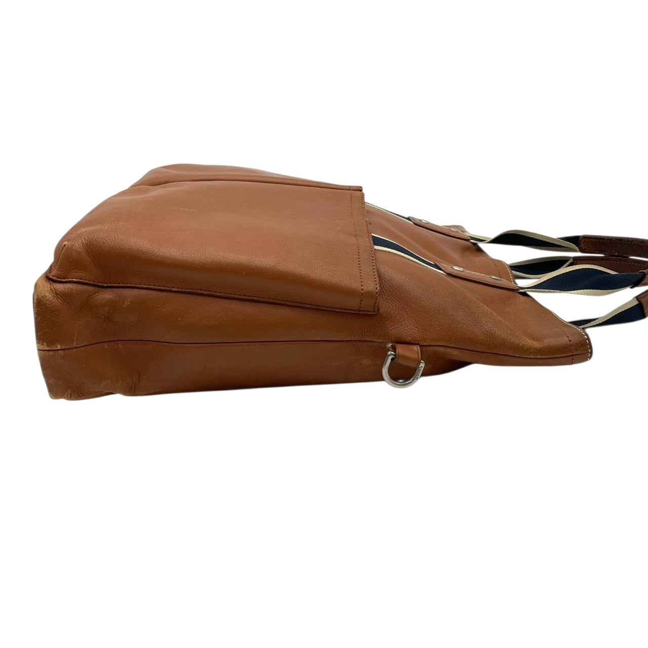 コーチ COACH ヘリテージ ウェブ 牛革 本革 レザー フォルドオーバー トートバッグ ブラウン ショルダーバッグ 2WAY メンズ F70558 大容量 通勤通学 ビジネス A4収納 シルバー金具 正規品 中古 U3