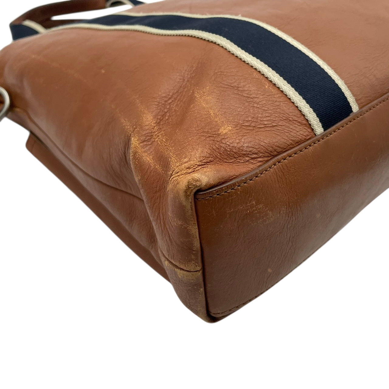 コーチ COACH ヘリテージ ウェブ 牛革 本革 レザー フォルドオーバー トートバッグ ブラウン ショルダーバッグ 2WAY メンズ F70558 大容量 通勤通学 ビジネス A4収納 シルバー金具 正規品 中古 U3