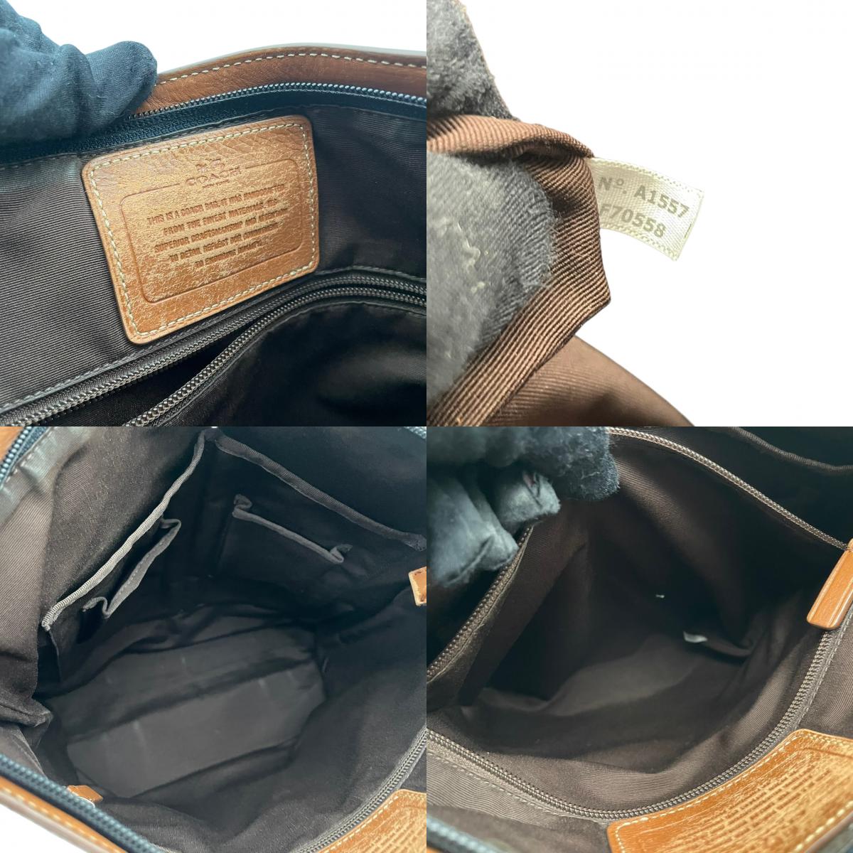 コーチ COACH ヘリテージ ウェブ 牛革 本革 レザー フォルドオーバー トートバッグ ブラウン ショルダーバッグ 2WAY メンズ F70558 大容量 通勤通学 ビジネス A4収納 シルバー金具 正規品 中古 U3