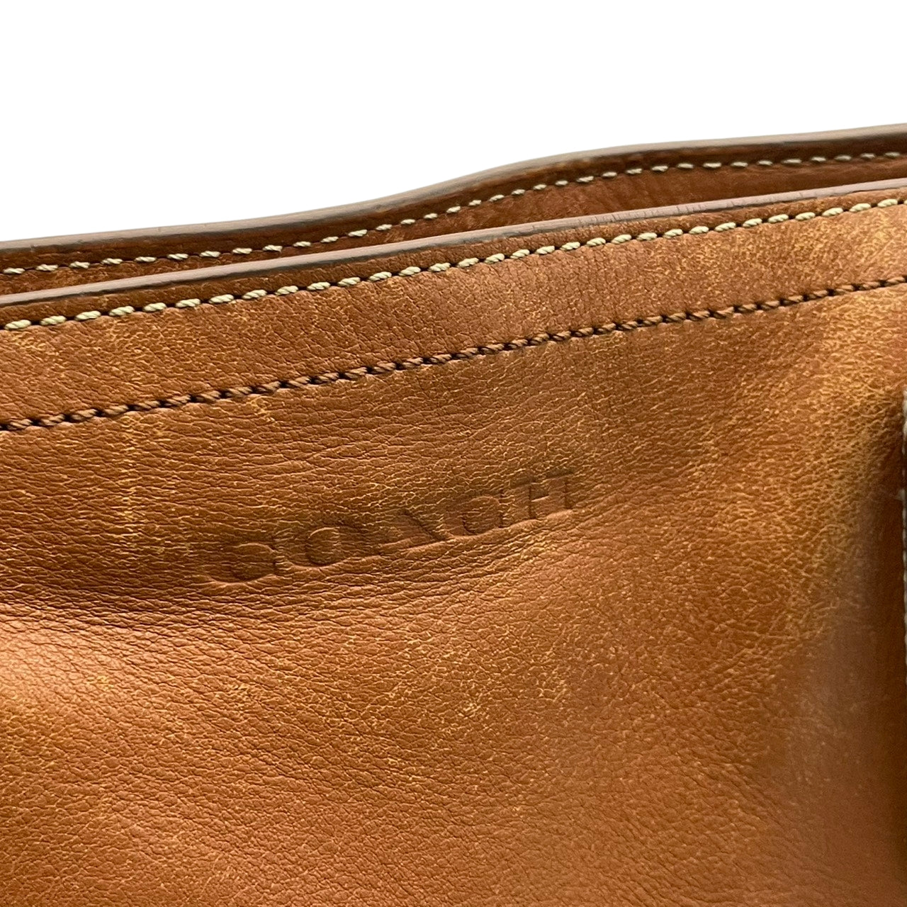 コーチ COACH ヘリテージ ウェブ 牛革 本革 レザー フォルドオーバー トートバッグ ブラウン ショルダーバッグ 2WAY メンズ F70558 大容量 通勤通学 ビジネス A4収納 シルバー金具 正規品 中古 U3
