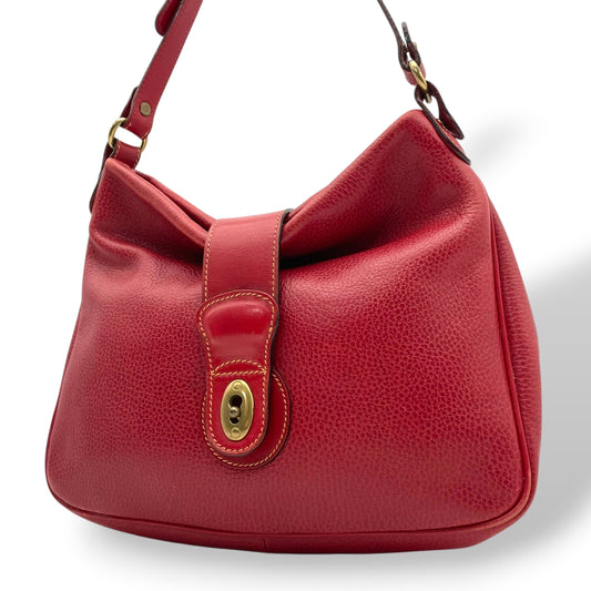 コーチ COACH シェリダン コレクション 本革 フルグレイン レザー ショルダーバッグ レッド 赤 ターンロック 肩掛け レディース 大容量 A4収納 イタリア製 ゴールド金具 牛革 正規品 人気 中古 U3