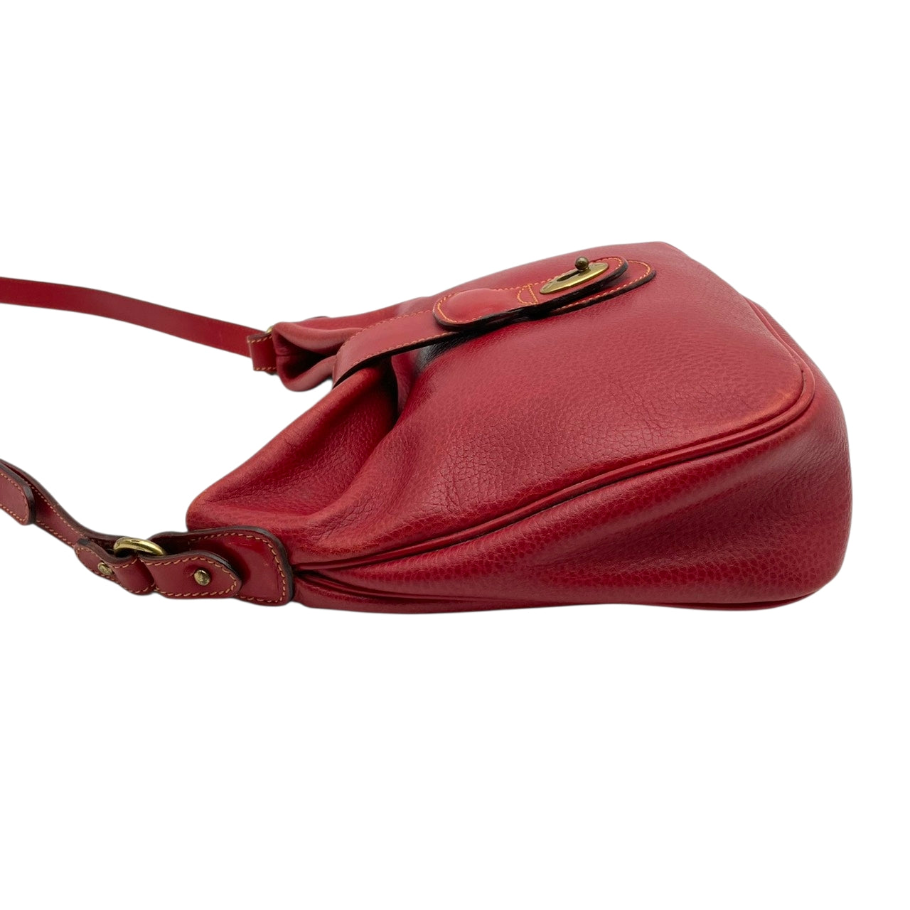 コーチ COACH シェリダン コレクション 本革 フルグレイン レザー ショルダーバッグ レッド 赤 ターンロック 肩掛け レディース 大容量 A4収納 イタリア製 ゴールド金具 牛革 正規品 人気 中古 U3