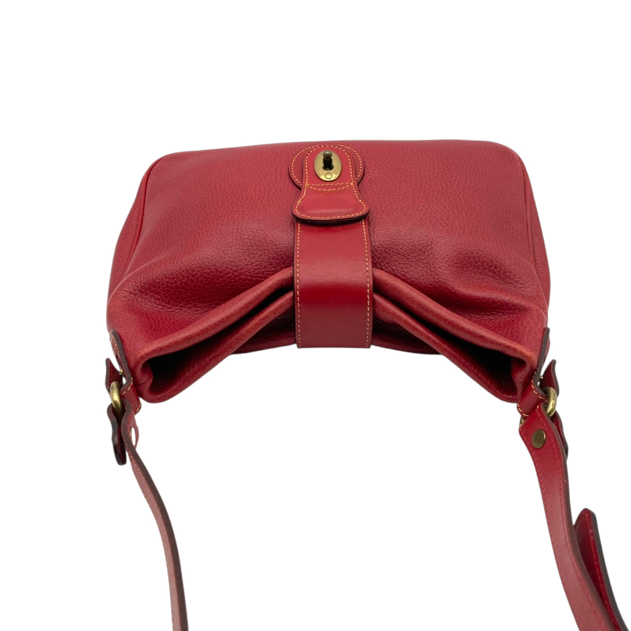 コーチ COACH シェリダン コレクション 本革 フルグレイン レザー ショルダーバッグ レッド 赤 ターンロック 肩掛け レディース 大容量 A4収納 イタリア製 ゴールド金具 牛革 正規品 人気 中古 U3