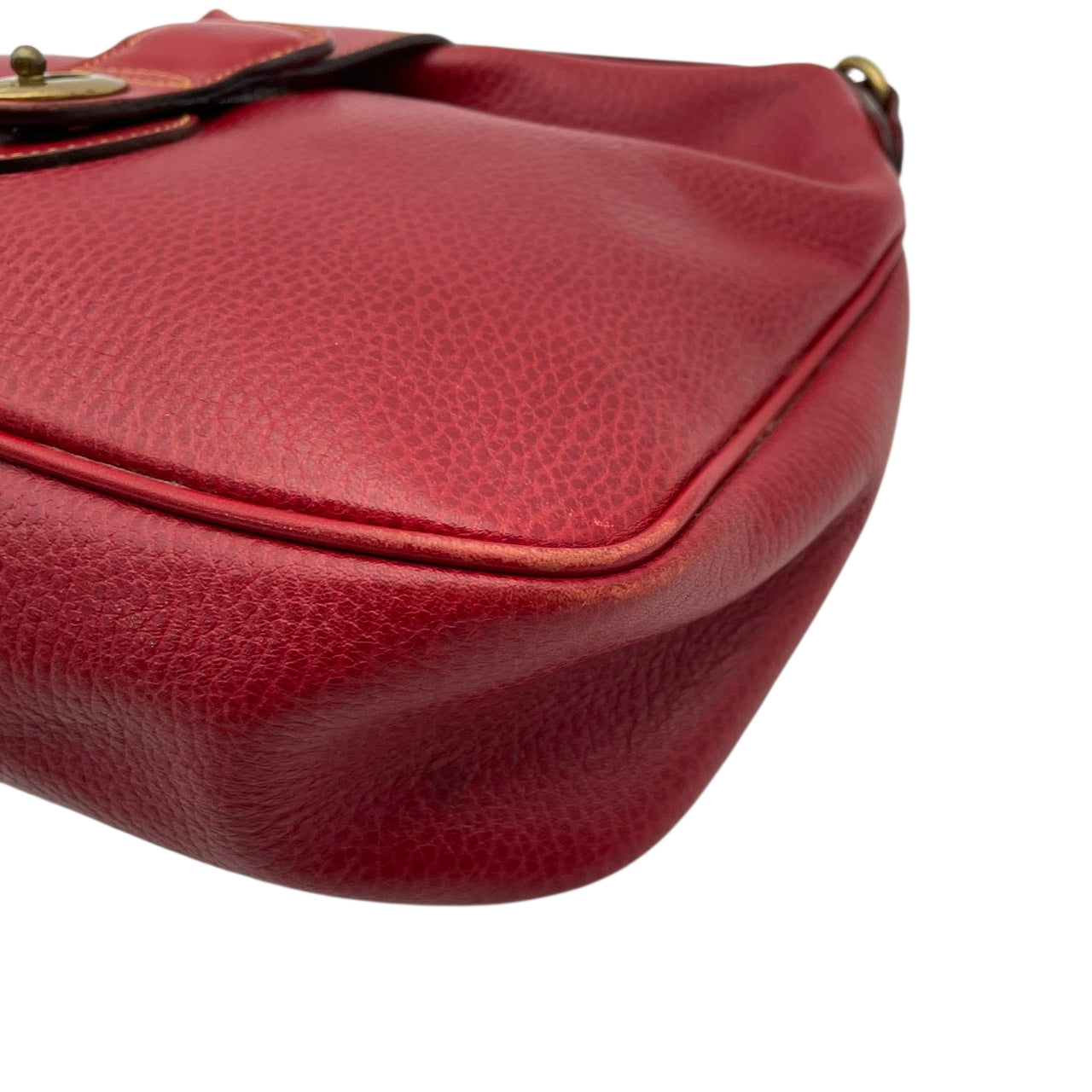 コーチ COACH シェリダン コレクション 本革 フルグレイン レザー ショルダーバッグ レッド 赤 ターンロック 肩掛け レディース 大容量 A4収納 イタリア製 ゴールド金具 牛革 正規品 人気 中古 U3