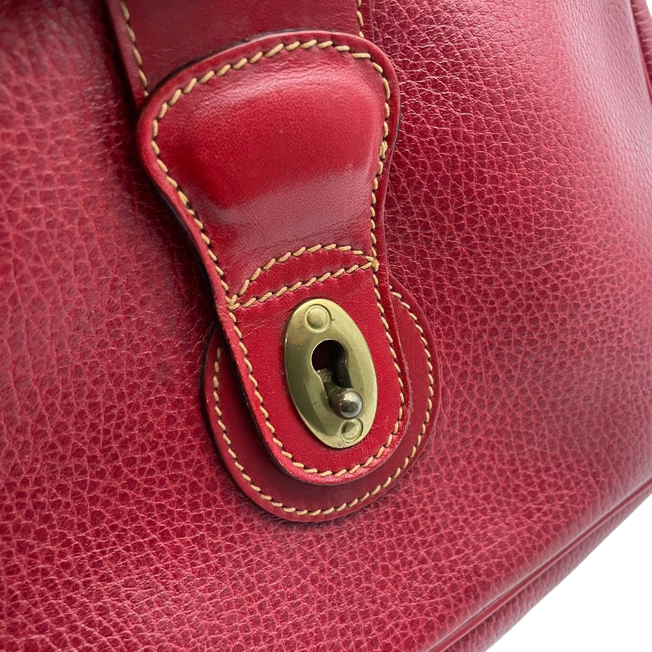 コーチ COACH シェリダン コレクション 本革 フルグレイン レザー ショルダーバッグ レッド 赤 ターンロック 肩掛け レディース 大容量 A4収納 イタリア製 ゴールド金具 牛革 正規品 人気 中古 U3