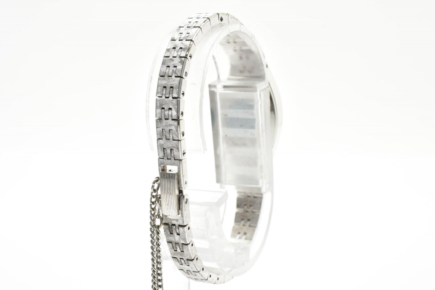 TECHNOS テクノス GEM LADY 450823 レディース 手巻き腕時計 ブルー文字盤 スクエアケース シルバーカラー ステンレスブレス スイス表記 ヴィンテージ ドレスウォッチ