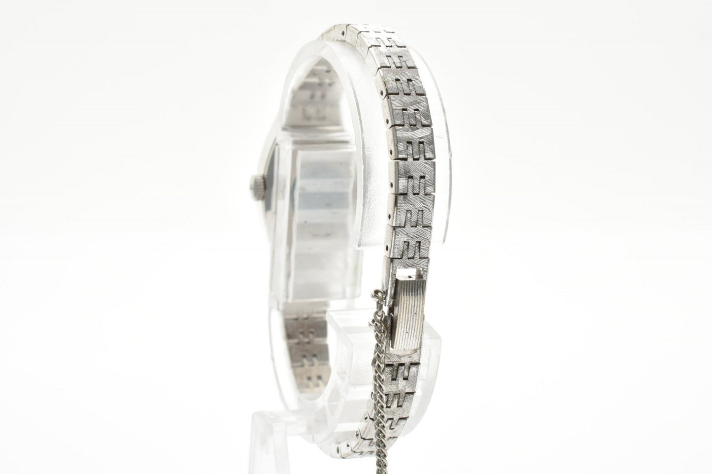 TECHNOS テクノス GEM LADY 450823 レディース 手巻き腕時計 ブルー文字盤 スクエアケース シルバーカラー ステンレスブレス スイス表記 ヴィンテージ ドレスウォッチ