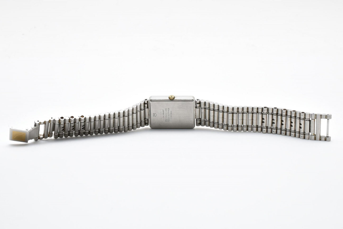 セイコー Seiko ARC 1221-5760 メンズ腕時計 ホワイト文字盤 角型ケース ステンレススチール クォーツ ドレスウォッチ ヴィンテージ 1980年代