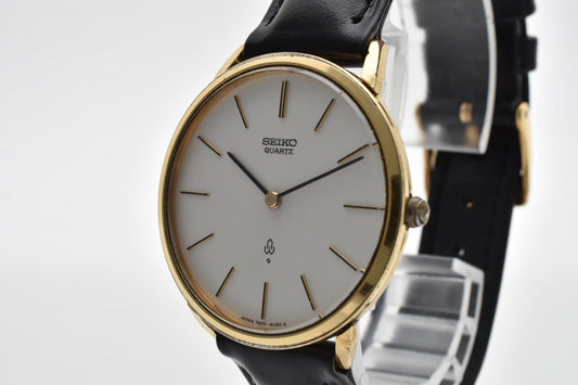 SEIKO セイコー 7620-8050 クォーツ ドレスウォッチ メンズ 腕時計 ホワイト文字盤 ゴールドカラー ヴィンテージ