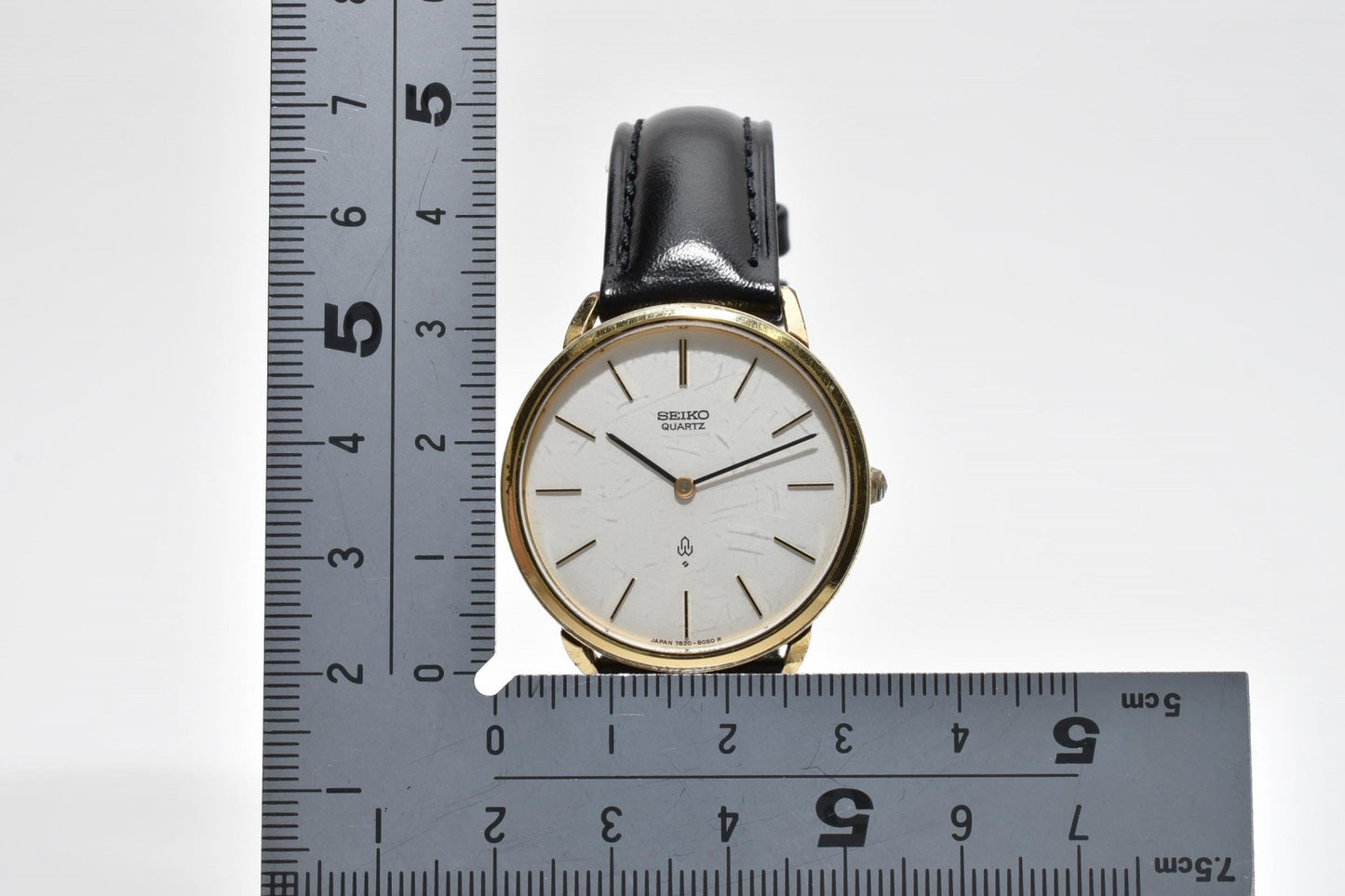 SEIKO セイコー 7620-8050 クォーツ ドレスウォッチ メンズ 腕時計 ホワイト文字盤 ゴールドカラー ヴィンテージ