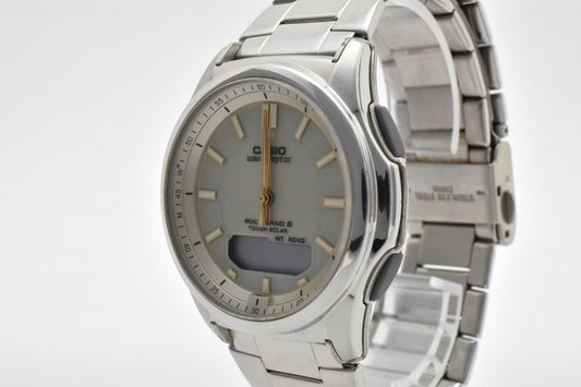 カシオ CASIO Wave Ceptor WVA-M630 メンズ腕時計 電波ソーラー アナデジ シルバー ステンレス