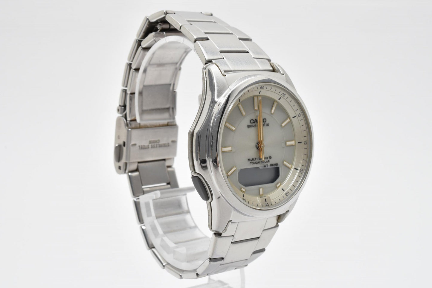 カシオ CASIO Wave Ceptor WVA-M630 メンズ腕時計 電波ソーラー アナデジ シルバー ステンレス