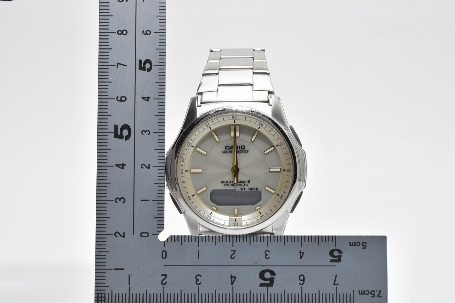 カシオ CASIO Wave Ceptor WVA-M630 メンズ腕時計 電波ソーラー アナデジ シルバー ステンレス