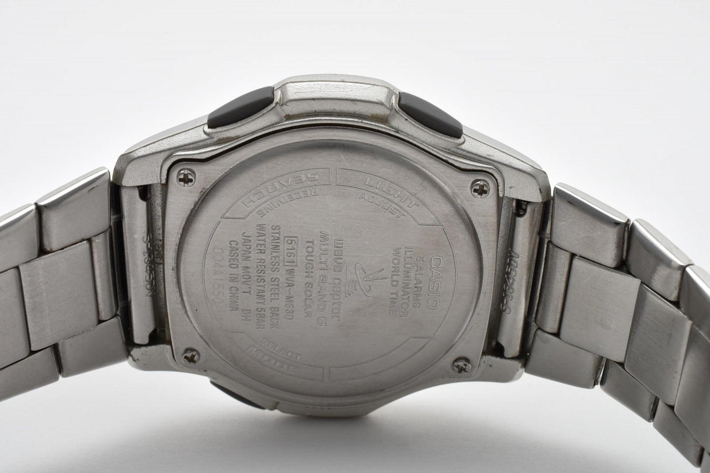 カシオ CASIO Wave Ceptor WVA-M630 メンズ腕時計 電波ソーラー アナデジ シルバー ステンレス