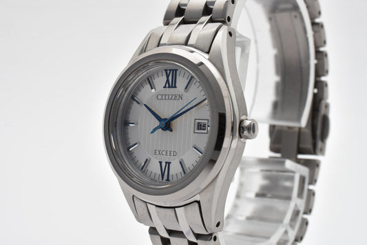 シチズン CITIZEN EXCEED FE1000-51A レディース腕時計 エコドライブ シルバー文字盤 デイト ステンレス