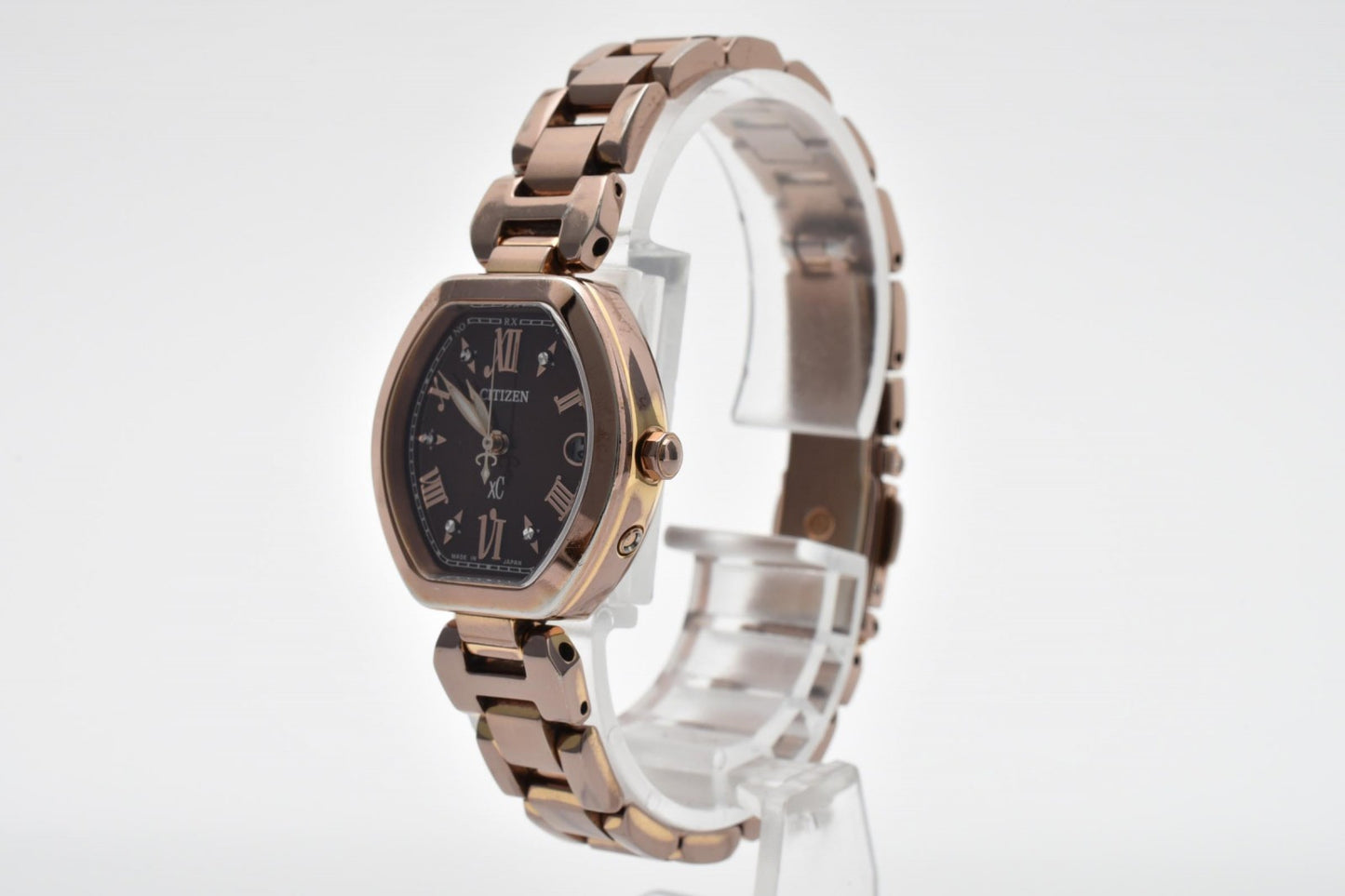 シチズン CITIZEN XC H058-T019129 エコドライブ 電波ソーラー レディース腕時計 ピンクゴールド ブラウン文字盤