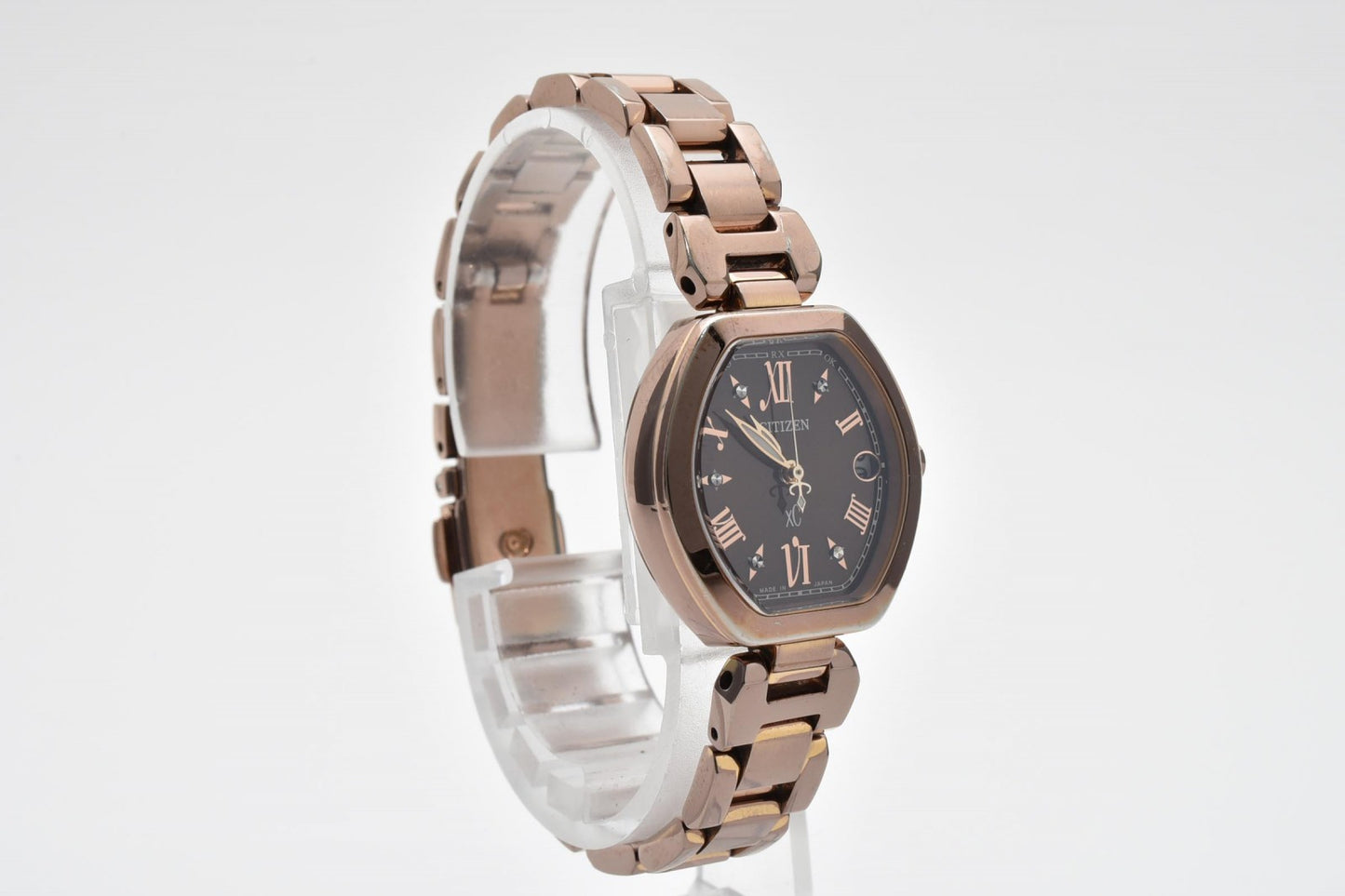 シチズン CITIZEN XC H058-T019129 エコドライブ 電波ソーラー レディース腕時計 ピンクゴールド ブラウン文字盤
