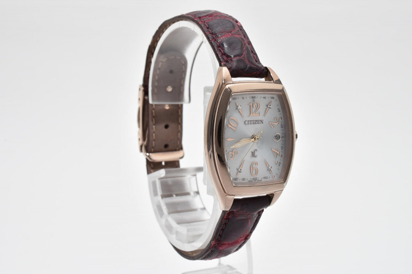 シチズン CITIZEN xC H060-T024751 レディース腕時計 エコドライブ 電波時計 シルバー文字盤 レザーベルト