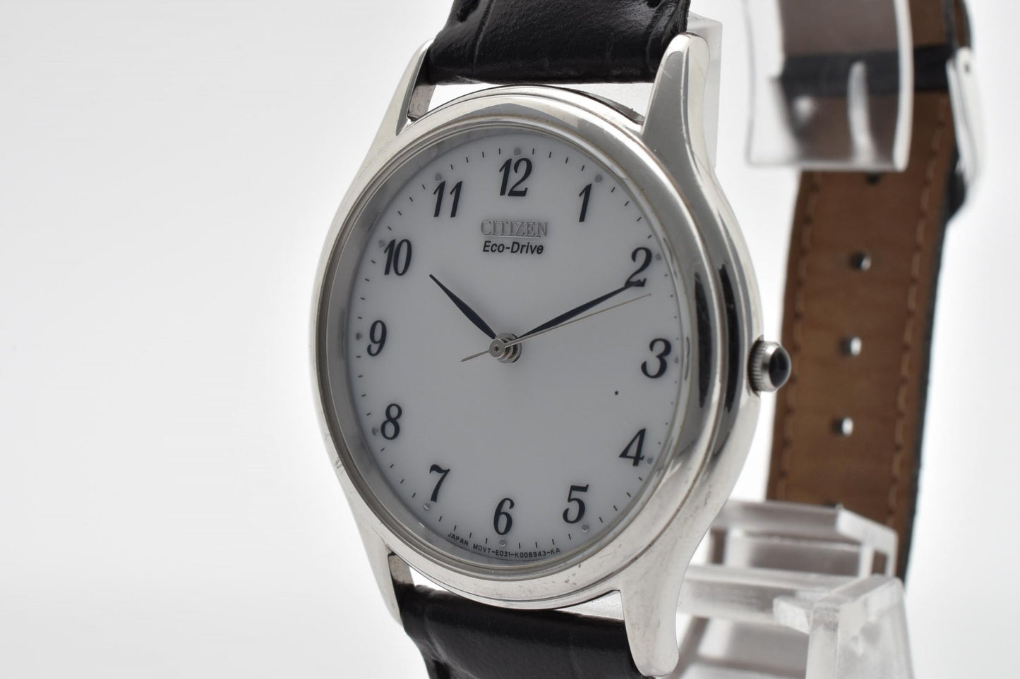 CITIZEN シチズン Eco-Drive E031-K006015CK メンズ腕時計 ソーラー ホワイト文字盤 レザーベルト